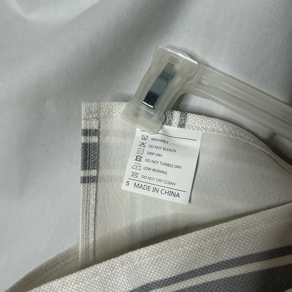 Fall Striped White and Gray Table‎ Runner